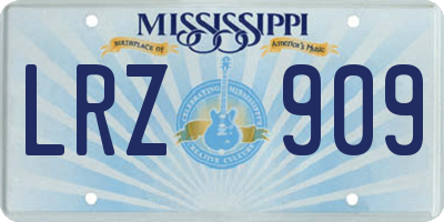 MS license plate LRZ909