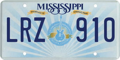 MS license plate LRZ910