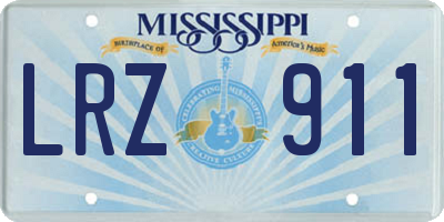 MS license plate LRZ911
