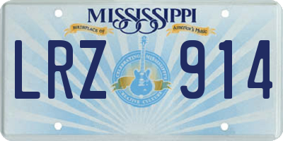 MS license plate LRZ914