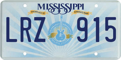 MS license plate LRZ915