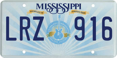 MS license plate LRZ916