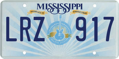 MS license plate LRZ917