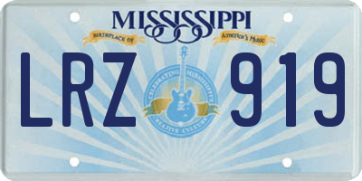 MS license plate LRZ919