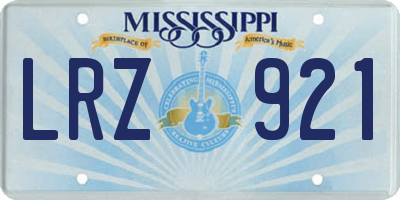 MS license plate LRZ921