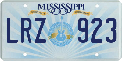 MS license plate LRZ923