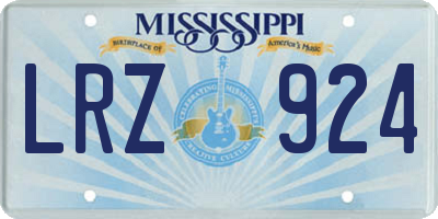 MS license plate LRZ924
