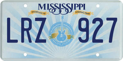MS license plate LRZ927