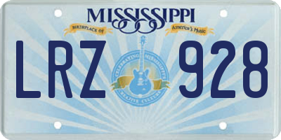 MS license plate LRZ928