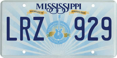 MS license plate LRZ929