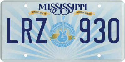 MS license plate LRZ930