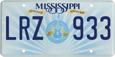 MS license plate LRZ933