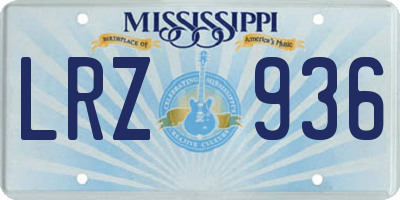 MS license plate LRZ936