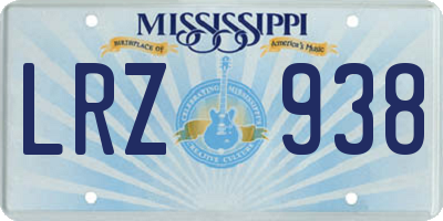 MS license plate LRZ938