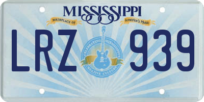 MS license plate LRZ939