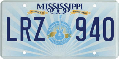 MS license plate LRZ940
