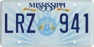 MS license plate LRZ941