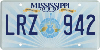 MS license plate LRZ942