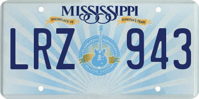 MS license plate LRZ943