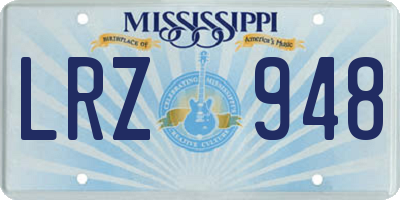 MS license plate LRZ948
