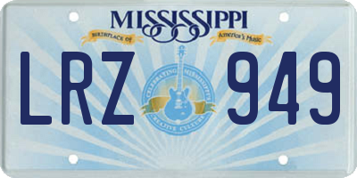 MS license plate LRZ949