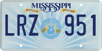 MS license plate LRZ951