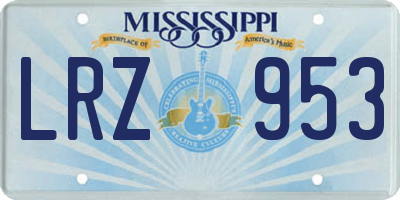 MS license plate LRZ953