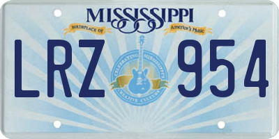 MS license plate LRZ954
