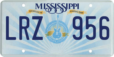 MS license plate LRZ956