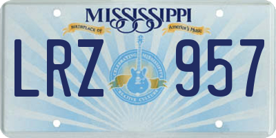 MS license plate LRZ957