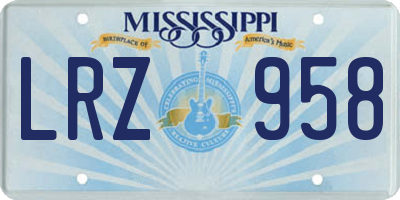 MS license plate LRZ958