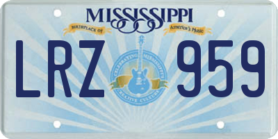 MS license plate LRZ959