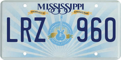 MS license plate LRZ960