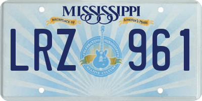 MS license plate LRZ961