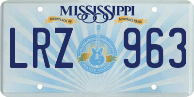 MS license plate LRZ963