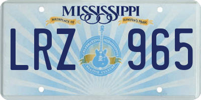 MS license plate LRZ965