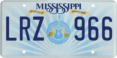 MS license plate LRZ966