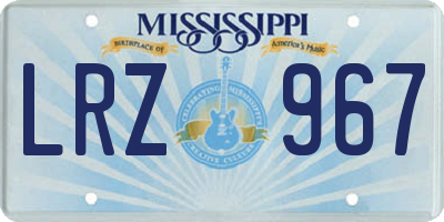 MS license plate LRZ967