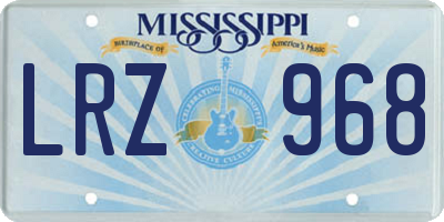 MS license plate LRZ968