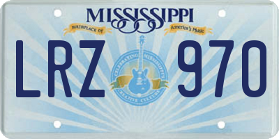 MS license plate LRZ970