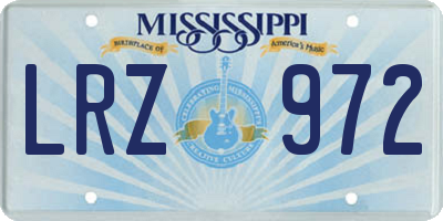 MS license plate LRZ972
