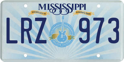 MS license plate LRZ973