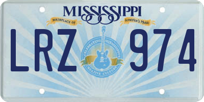MS license plate LRZ974