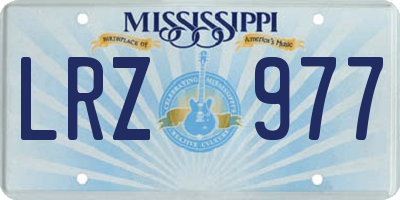 MS license plate LRZ977
