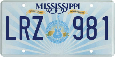 MS license plate LRZ981