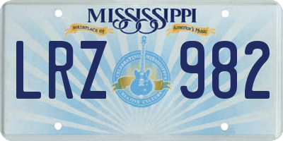MS license plate LRZ982