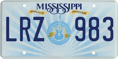 MS license plate LRZ983