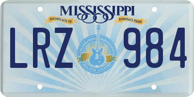 MS license plate LRZ984