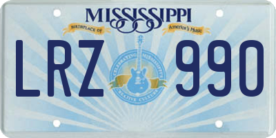 MS license plate LRZ990