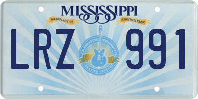 MS license plate LRZ991